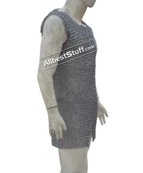 Round Riveted Sleeveless Chainmail Long Length Chest 46